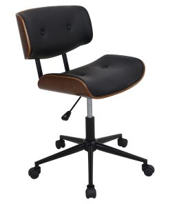 LumiSource Lombardi Office Chair, Black/Chrome
