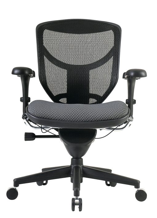 WorkPro® Quantum 9000 Series Ergonomic Mesh/Premium Fabric Mid-Back Office Chair, Black/Gray, BIFMA Compliant - Image 2