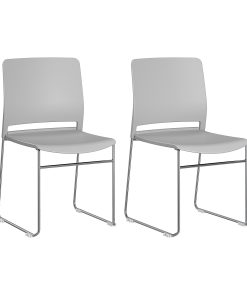 Bush Business Furniture Envision Plasstic Stackable Guest Chairs – Set of 2, Gray, Standard Delivery 2