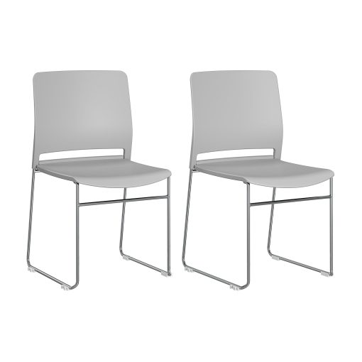 Bush Business Furniture Envision Plasstic Stackable Guest Chairs - Set of 2, Gray, Standard Delivery - Image 2