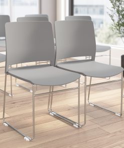 Bush Business Furniture Envision Plasstic Stackable Guest Chairs - Set of 2, Gray, Standard Delivery