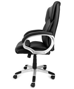 Elama Faux Leather High-Back Adjustable Office Chair, Black/Gray, 995120166M 2