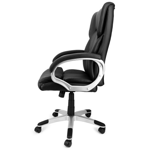 Elama Faux Leather High-Back Adjustable Office Chair, Black/Gray, 995120166M - Image 2