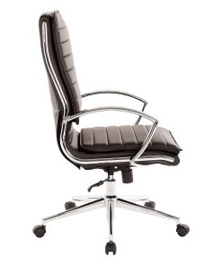 Office Star™ Pro-Line II™ SPX Bonded Leather High-Back Chair, Black/Chrome 2