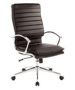 Office Star™ Pro-Line II™ SPX Bonded Leather High-Back Chair, Black/Chrome
