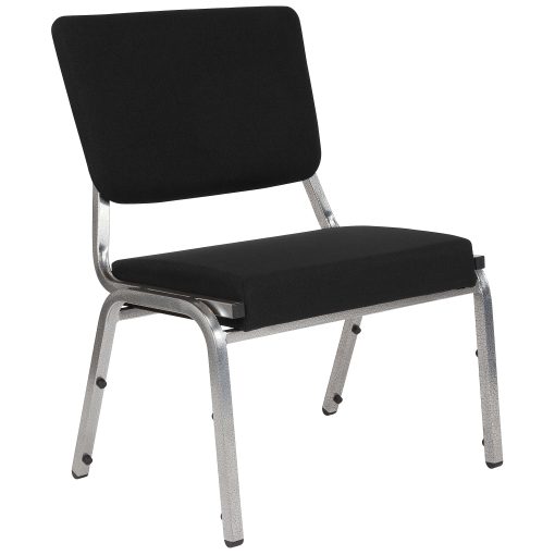Flash Furniture HERCULES Fabric Bariatric Medical Reception Chair With Antimicrobial Protection And 3/4-Panel Back, Black/Silvervein - Image 2