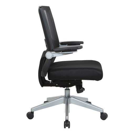 Office Star™ Space Seating 867 Series Ergonomic Mesh Mid-Back Manager's Chair, Black/Silver - Image 2