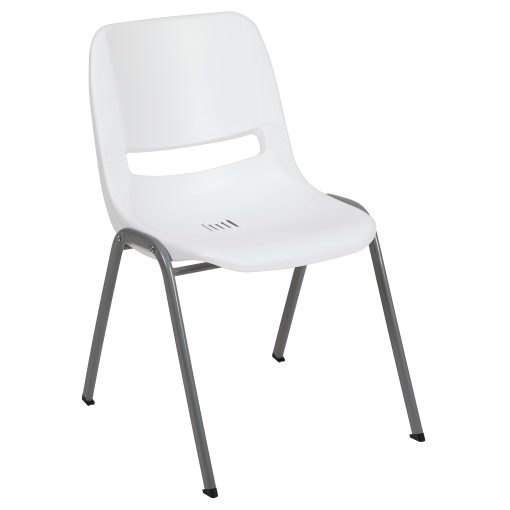 Flash Furniture HERCULES Series Ergonomic Shell Stack Chair, White - Image 2