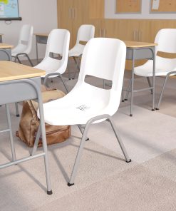 Flash Furniture HERCULES Series Ergonomic Shell Stack Chair, White