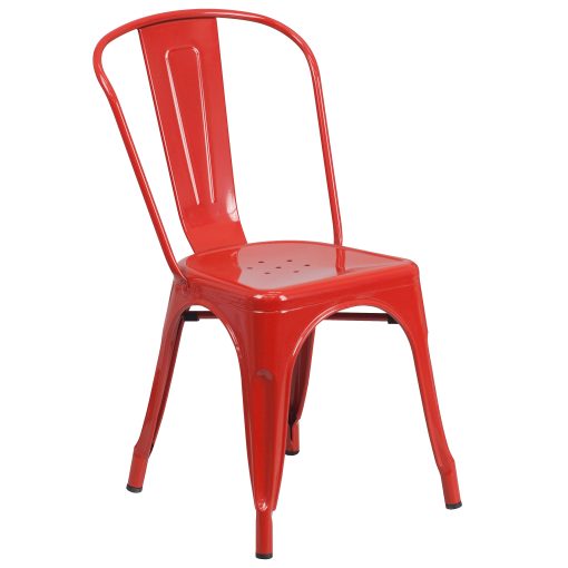 Flash Furniture Commercial Stackable Chair, Red - Image 2