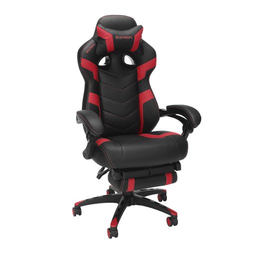RESPAWN 110 Pro Gaming Chair, With Footrest & Headrest Pillow, Red, RSP110V2RED