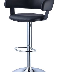 Powell Barrel Back Adjustable Bar Stool, Black/Chrome 2