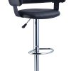Powell Barrel Back Adjustable Bar Stool, Black/Chrome
