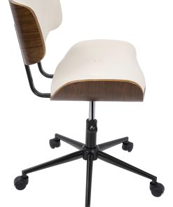 LumiSource Lombardi Office Chair, Walnut/Cream 2
