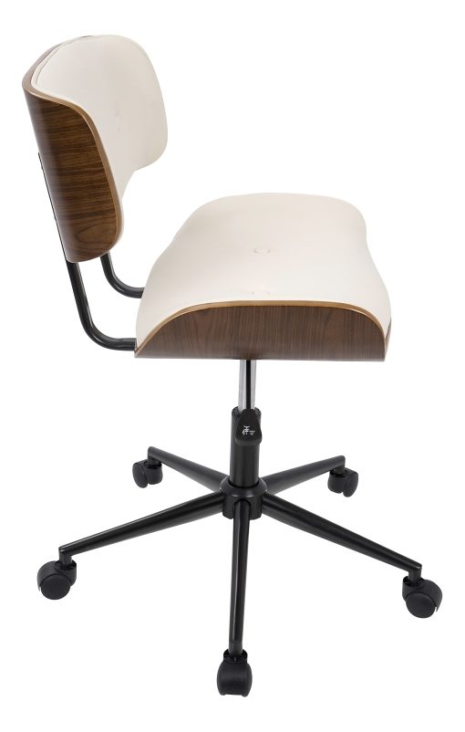 LumiSource Lombardi Office Chair, Walnut/Cream - Image 2