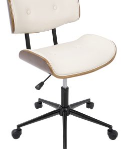 LumiSource Lombardi Office Chair, Walnut/Cream