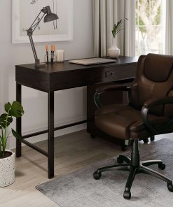 Realspace® Mayhart Vinyl Mid-Back Office Chair, Brown/Black, BIFMA Compliant 2