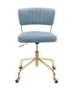 LumiSource Tania Mid-Back Task Chair, Gold/Light Blue 2