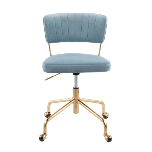 LumiSource Tania Mid-Back Task Chair, Gold/Light Blue - Image 2