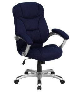 Flash Furniture Ergonomic Microfiber High-Back Chair, Blue/Black/Titanium 2