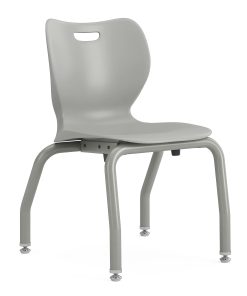 HON SmartLink Plastic 4-Leg Stackable Chairs, Platinum, Set Of 4 Chairs, HONSS4L14AEPTPL