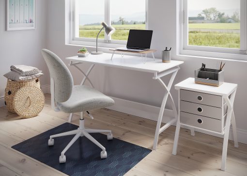 Realspace® Brigsley Fabric Low-Back Task Chair, Gray/White - Image 2
