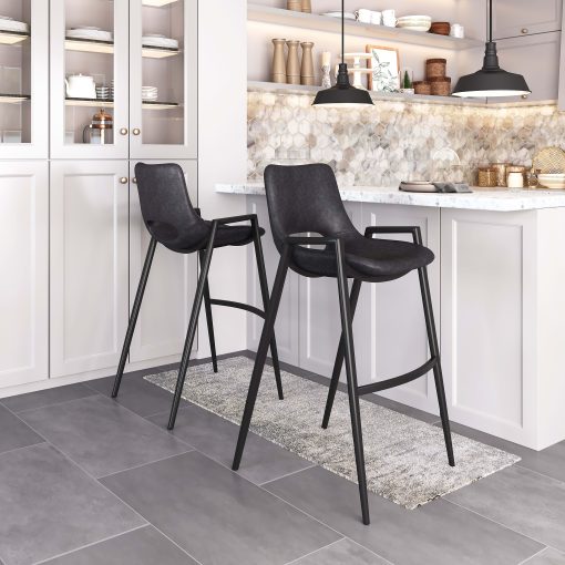 Zuo Desi Barstools, Black, Set Of 2 Barstools - Image 2