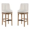 Office Star Rowan Counter Height Spindle Stools, Linen/Medium Oak, Set Of 2 Stools