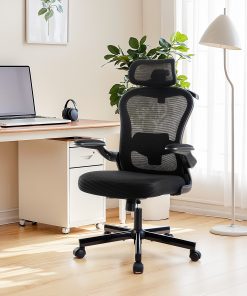 ALPHA HOME Adjustable Ergonomic Mesh High-Back Task Chair, Black