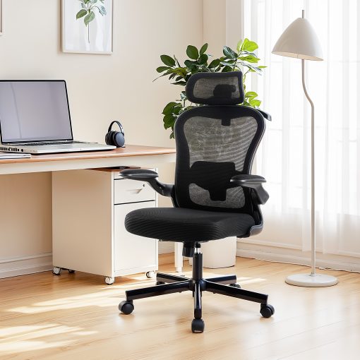 ALPHA HOME Adjustable Ergonomic Mesh High-Back Task Chair, Black