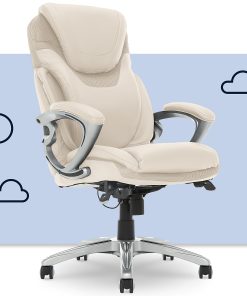 Serta®AIR™ Health & Wellness Ergonomic Bonded Leather High-Back Executive Office Chair, Cream 2