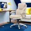 Realspace® Treswell Bonded Leather High-Back Executive Office Chair, Brown/Champagne, BIFMA Compliant 4
