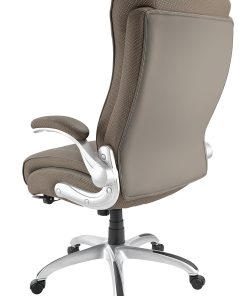 Realspace® Ampresso Big & Tall Bonded Leather High-Back Office Chair, Taupe/Silver, BIFMA Compliant 2