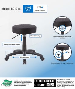 Boss Office Products Multipurpose Mesh Stool, Black 2