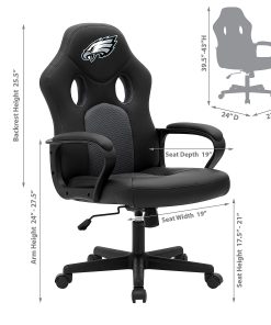 Imperial NFL Vision Faux Leather/Mesh High-Back Computer Gaming Chair, Philadelphia Eagles 2