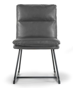 Glamour Home Aulani Upholstered Dining Chairs With Puffy Cushions, Gray, Set Of 2 Chairs 2