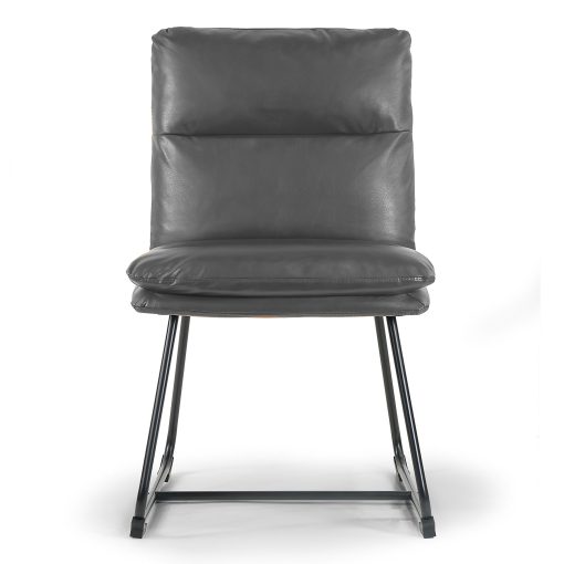 Glamour Home Aulani Upholstered Dining Chairs With Puffy Cushions, Gray, Set Of 2 Chairs - Image 2