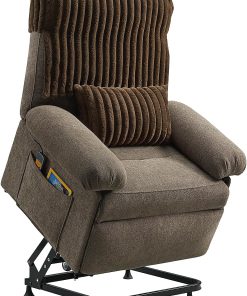 Bestier Power Lift Linen Recliner Accent Chair, Coffee