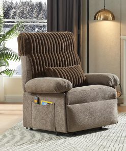 Bestier Power Lift Linen Recliner Accent Chair, Coffee 2