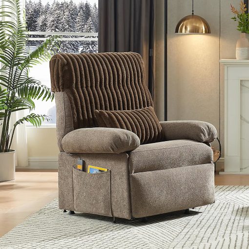 Bestier Power Lift Linen Recliner Accent Chair, Coffee - Image 2