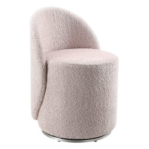 Office Star Lystra Swivel Accent Vanity Chair, Dusty Rose