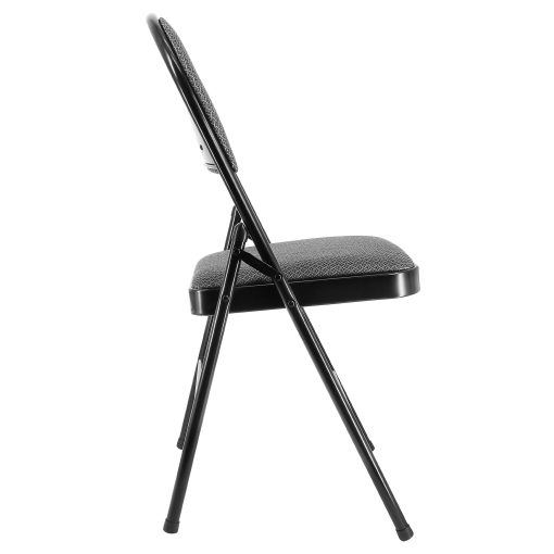 Elama Metal Folding Chairs With Padded Seats And Top Handles, Gray, Set Of 4 Chairs - Image 2