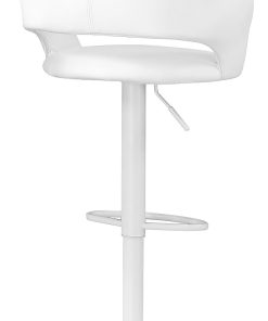 Monarch Specialties Hydraulic-Lift Bar Stool, Bonded Leather, White 2