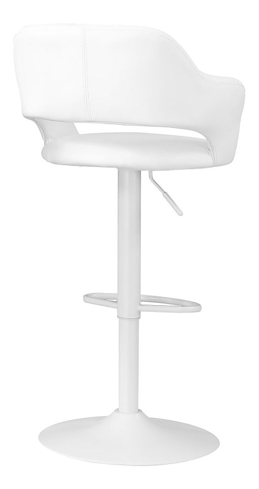 Monarch Specialties Hydraulic-Lift Bar Stool, Bonded Leather, White - Image 2