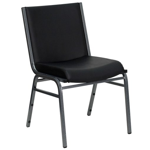 Flash Furniture HERCULES Series Heavy-Duty Stack Chair, Black/Silver Vein - Image 2