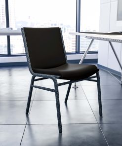 Flash Furniture HERCULES Series Heavy-Duty Stack Chair, Black/Silver Vein