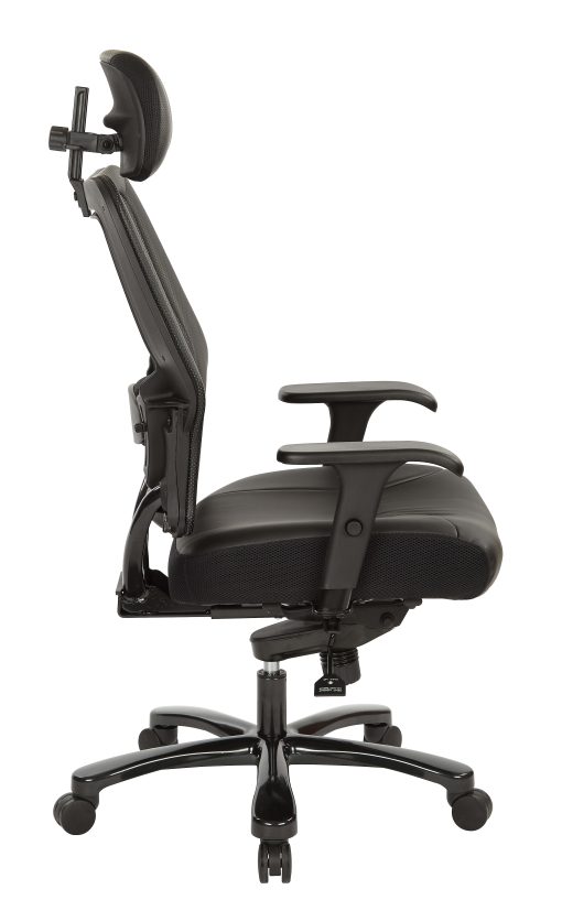 Office Star™ Space Seating 63 Series Bonded Leather Executive Big And Tall High-Back Chair With Headrest, Black - Image 2