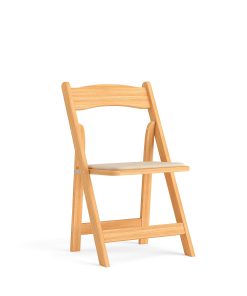 Flash Furniture HERCULES Wood Folding Chair With Vinyl Seat, Natural