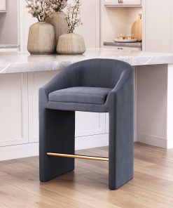 Zuo Emas Counter-Height Stool, Midnight Gray 2