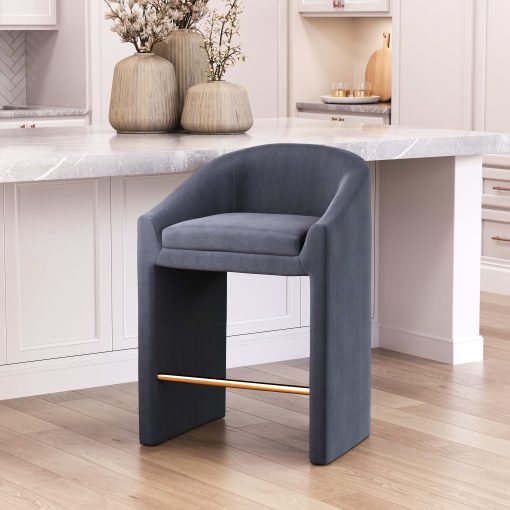 Zuo Emas Counter-Height Stool, Midnight Gray - Image 2